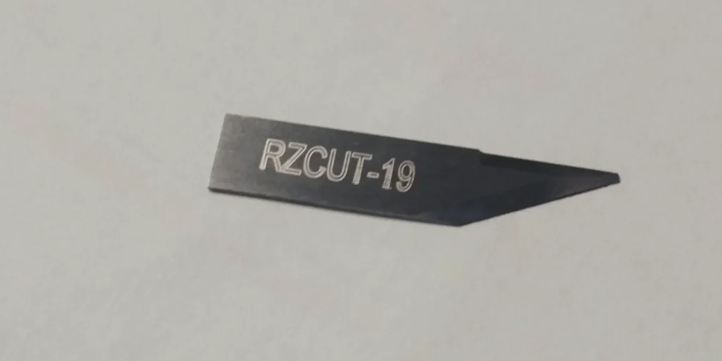 ZINGCUT-19 tungsten steel cutting blade showing clear engraved model number and brand mark