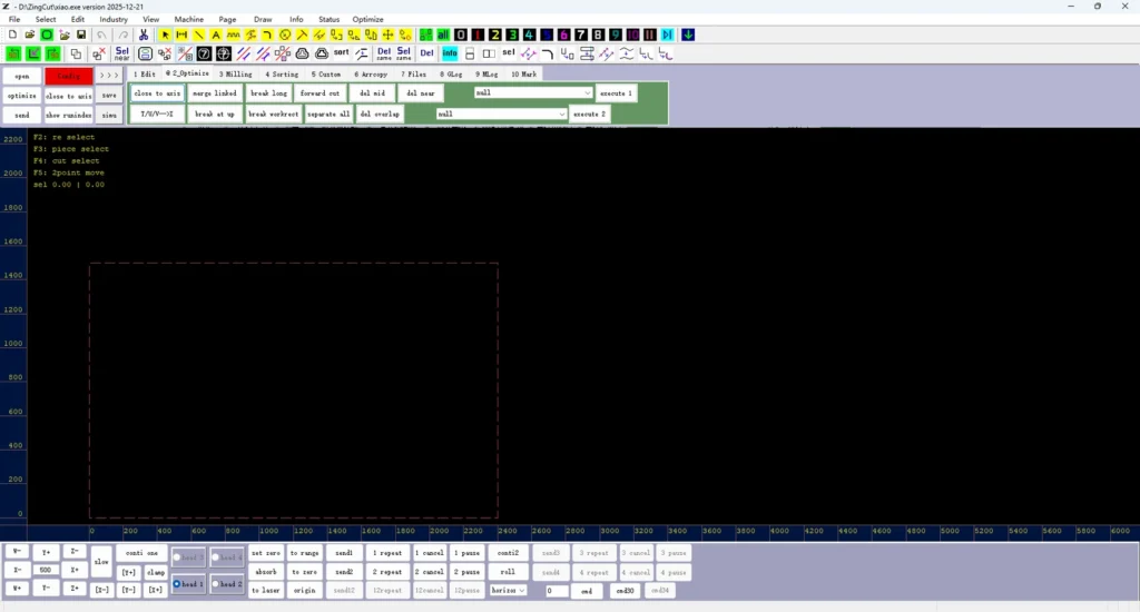 ZINGCUT CNC cutting software interface for uploading DXF/PLT design files for footwear and flexible material cutting