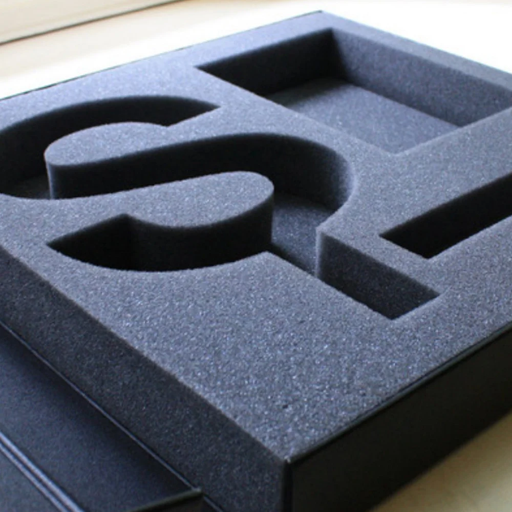 ZINGCUT digital cutting machine sample: precision-cut EPE foam insert with custom groove for packaging