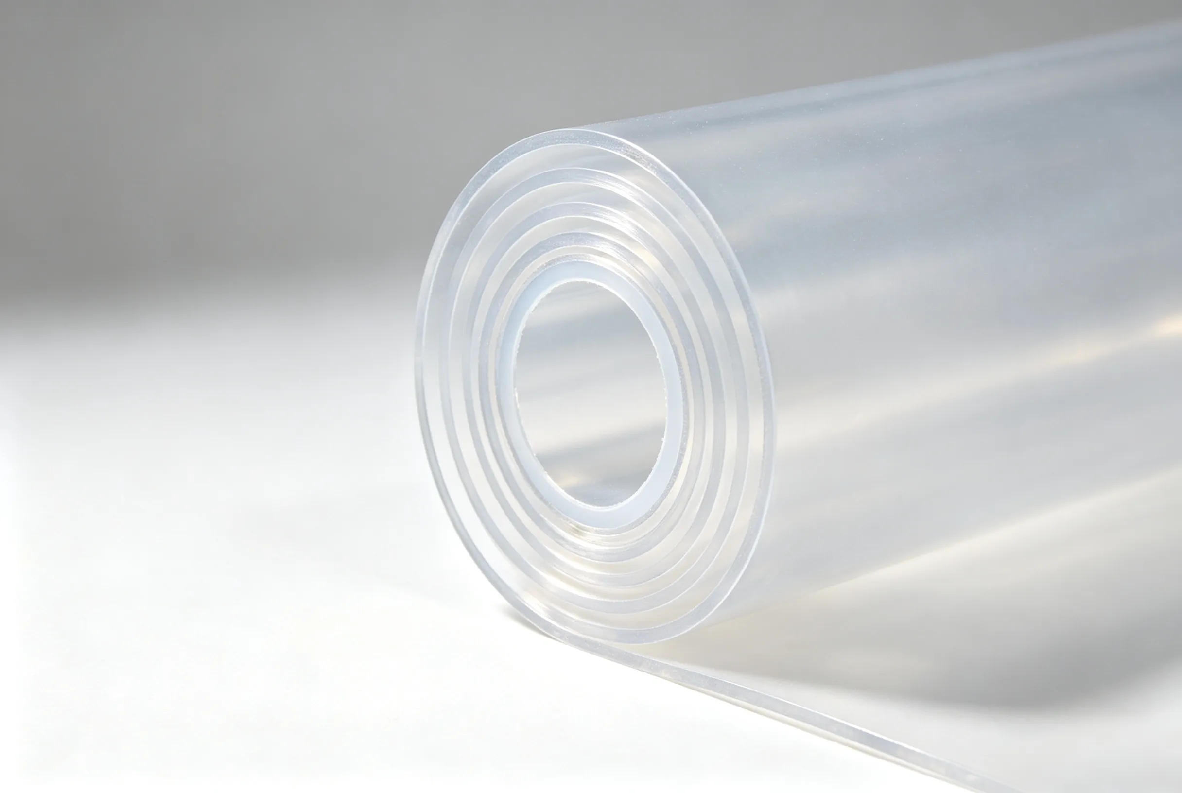 Clear flexible PVC roll material processed by ZINGCUT conveyor table digital cutting machine