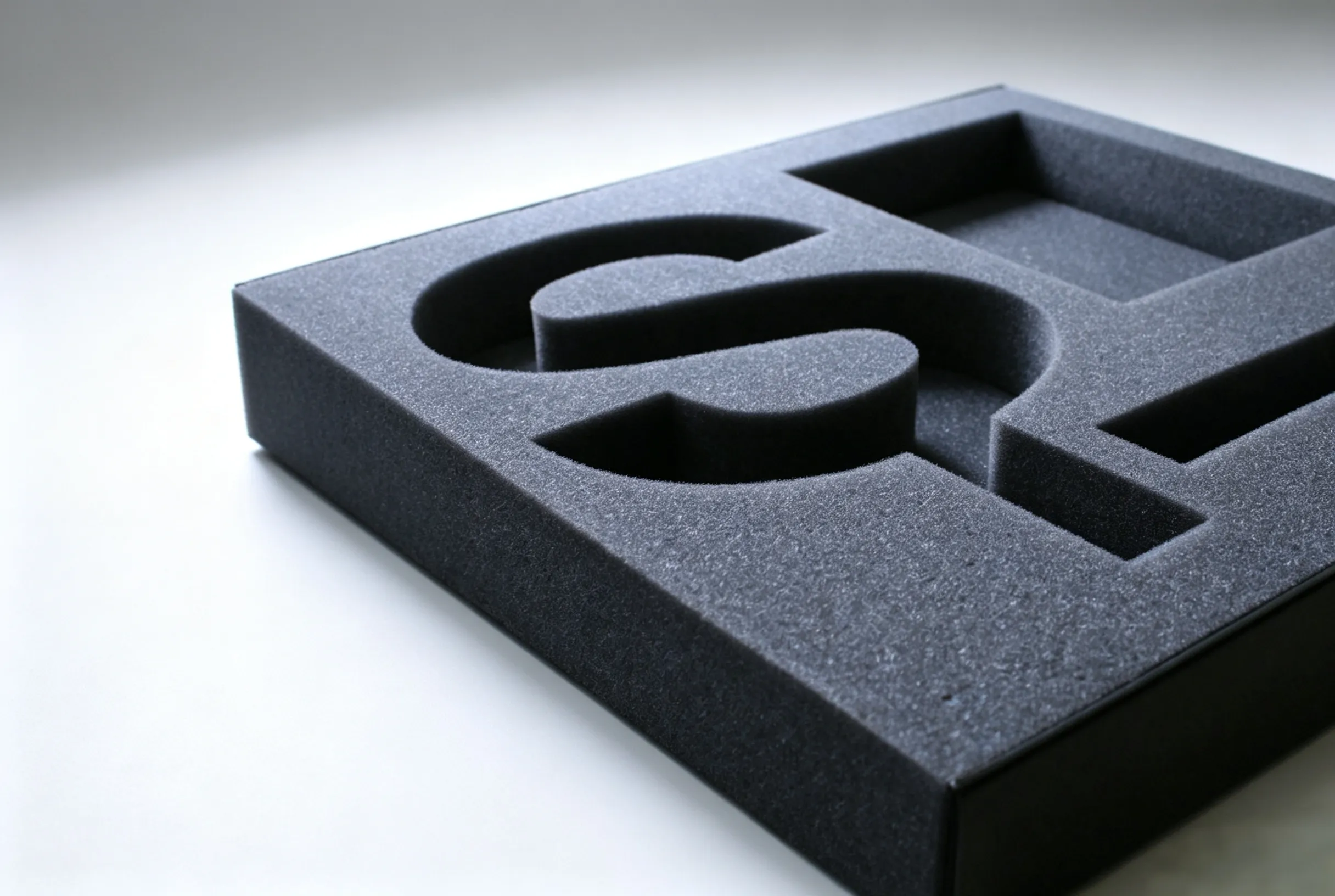 Custom foam groove insert sample cut by ZINGCUT CNC digital cutting machine