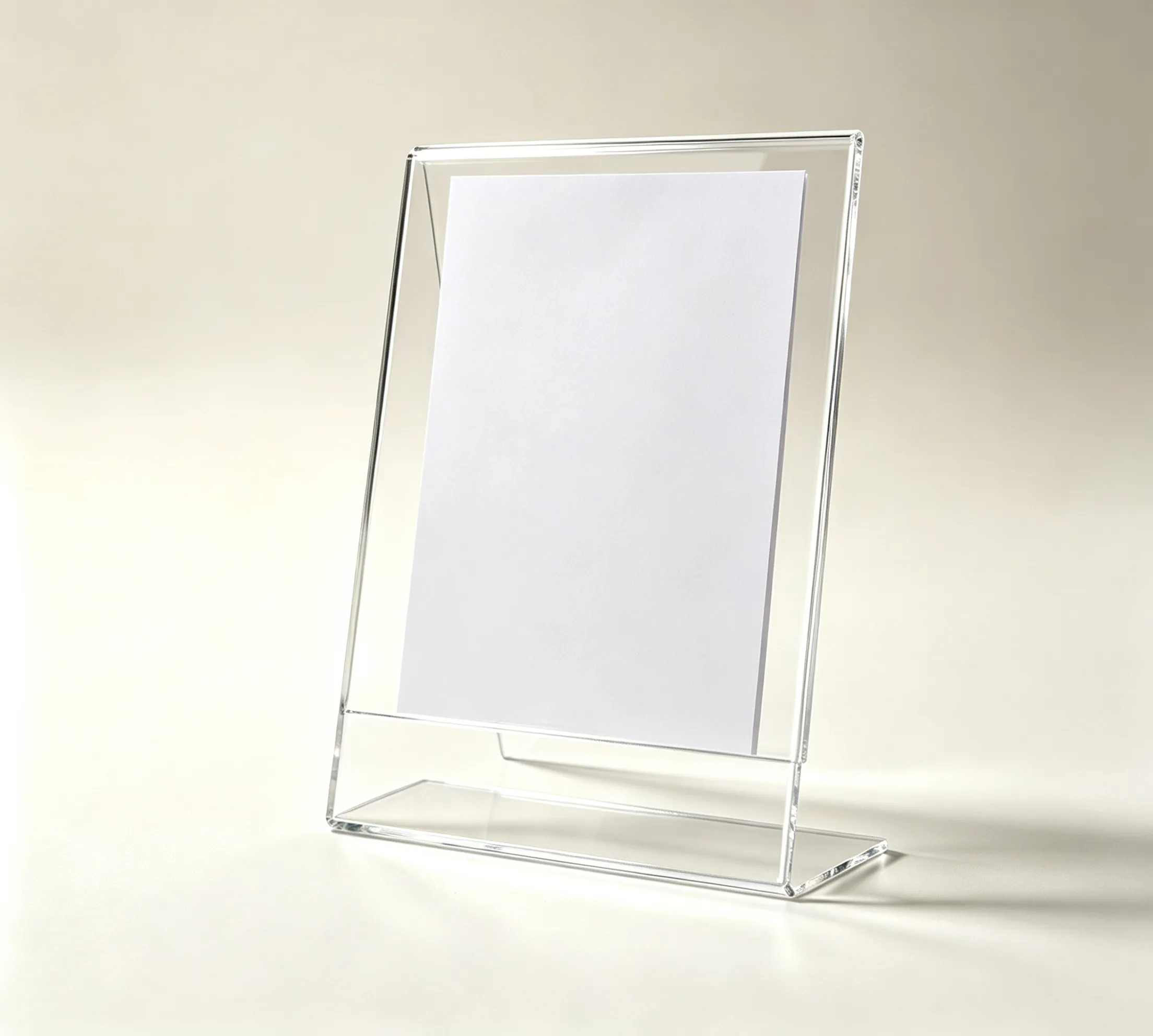 Vibrating knife cutting sample of transparent acrylic display stand for advertising display