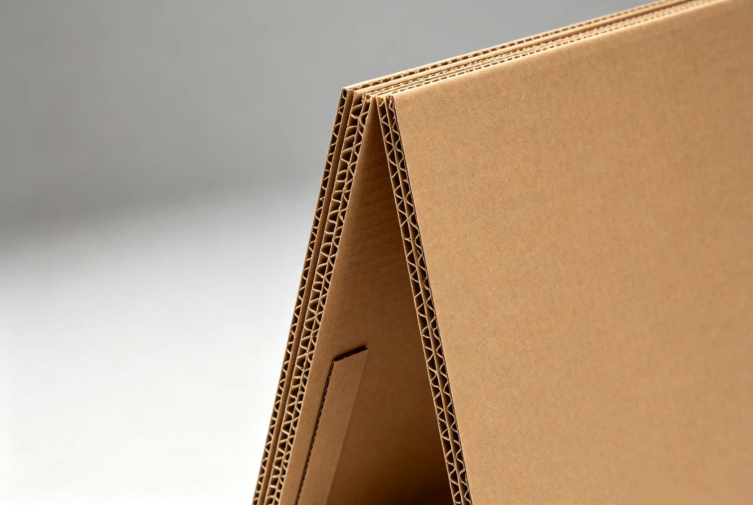 Corrugated board sample for shipping carton, digital cutting and creasing for packaging solution
