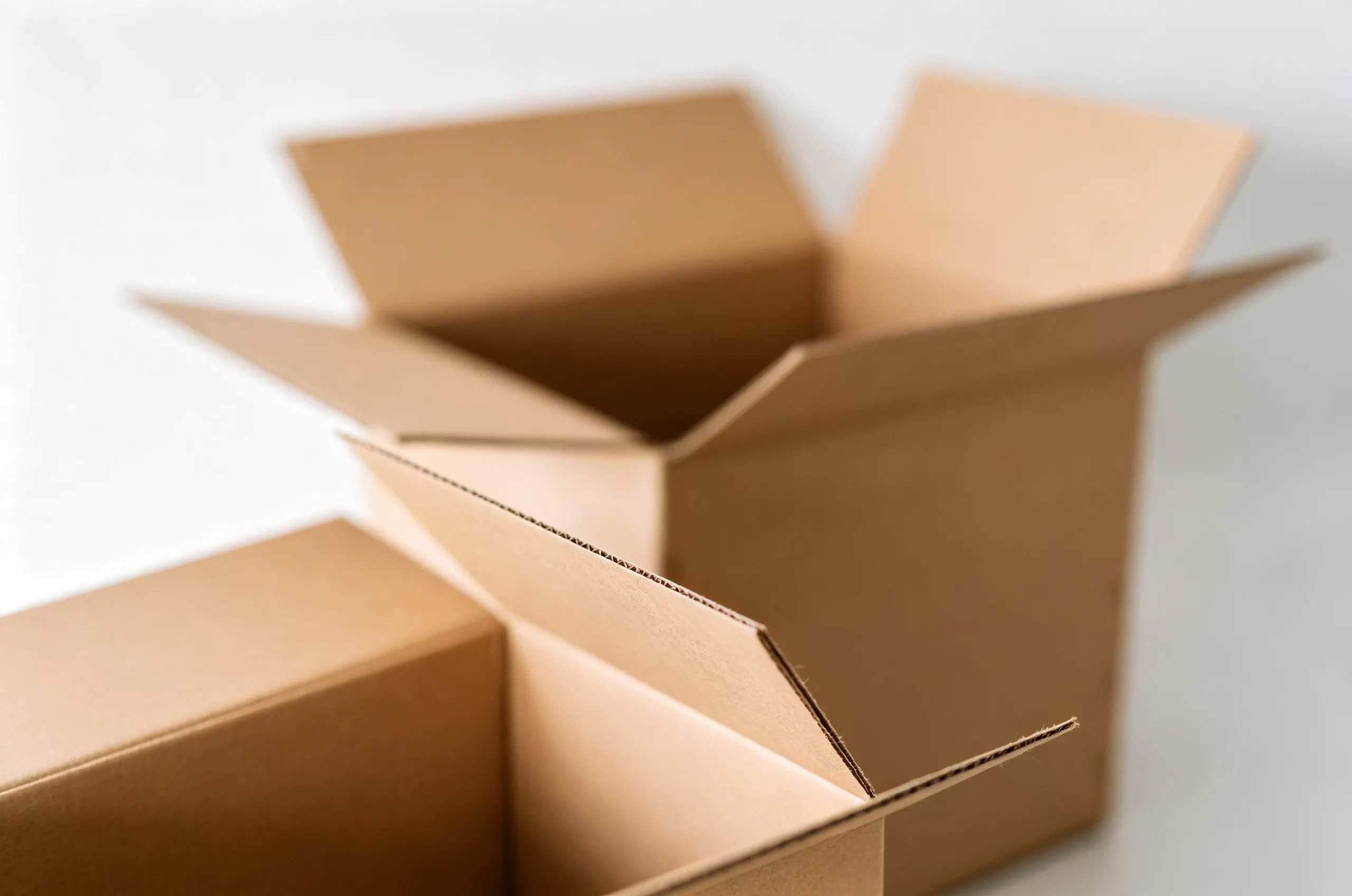 Corrugated carton cutting and creasing sample processed by ZINGCUT vibration knife cutting machine for packaging prototype