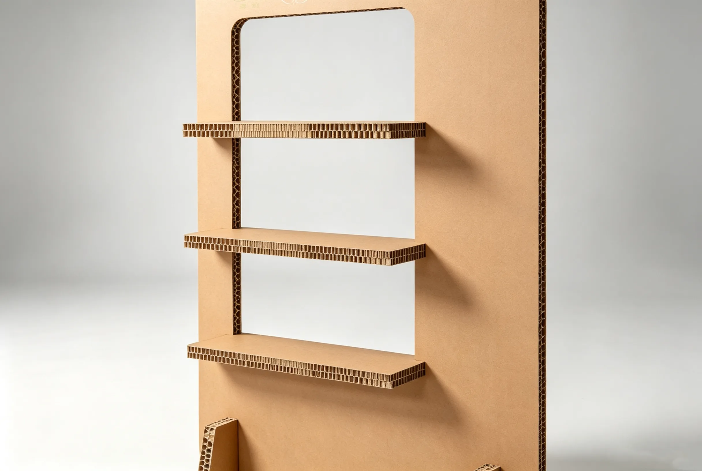 Custom honeycomb board exhibition display stand sample, lightweight advertising backdrop cut by ZINGCUT digital cutter