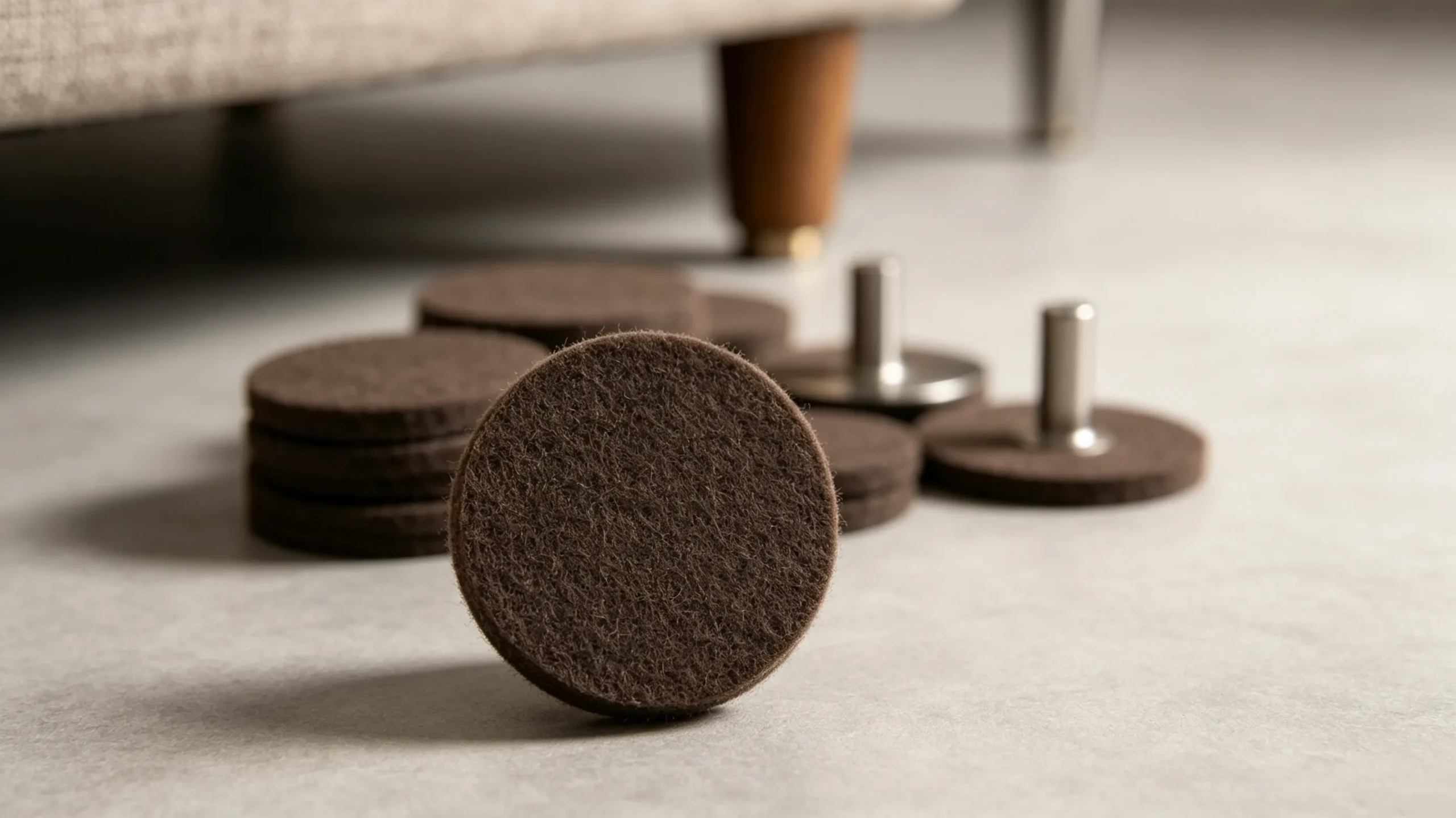 ZINGCUT digital cutter processed sofa felt pads sample, furniture foot pads cutting
