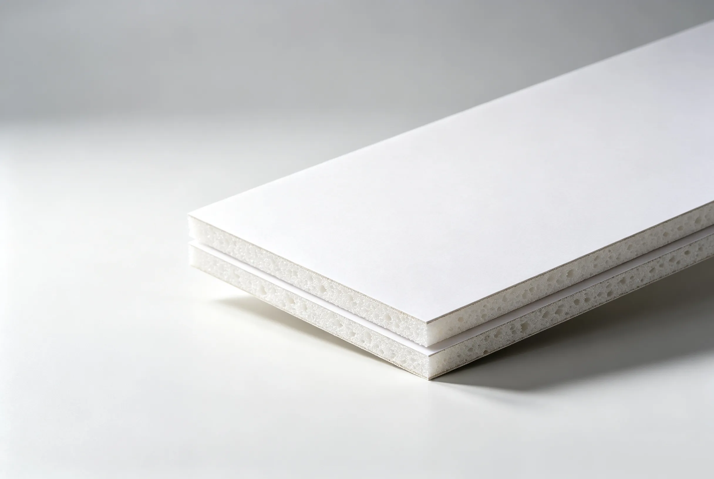 Stacked KT board sheets for exhibition backdrop and advertising sign, multi-layer digital cutting sample by ZINGCUT