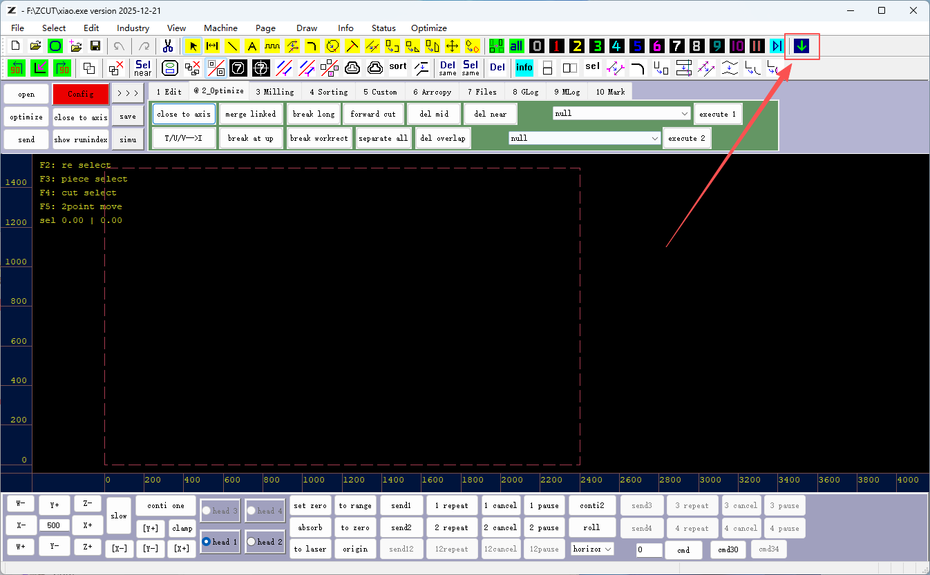 ZINGCUT cutting software screenshot, furniture industry workflow, send processed design file to digital cutting machine
