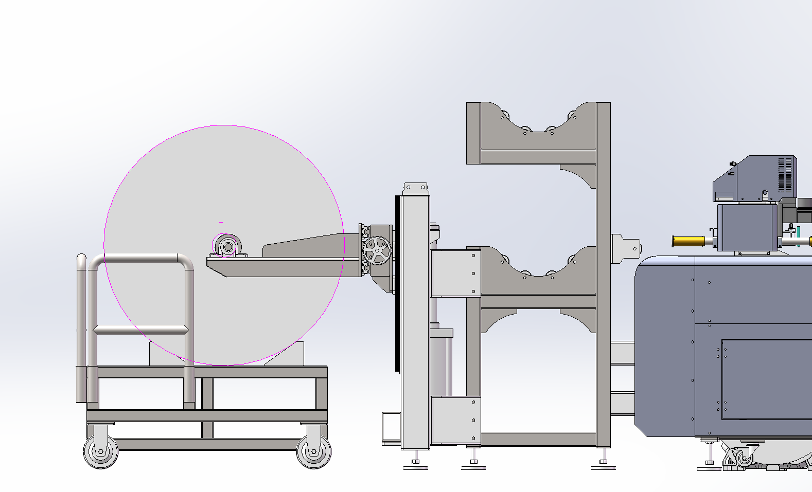 2D material feeding system integrated with lifting platform, feed rack and material trolley for digital flexible cutter